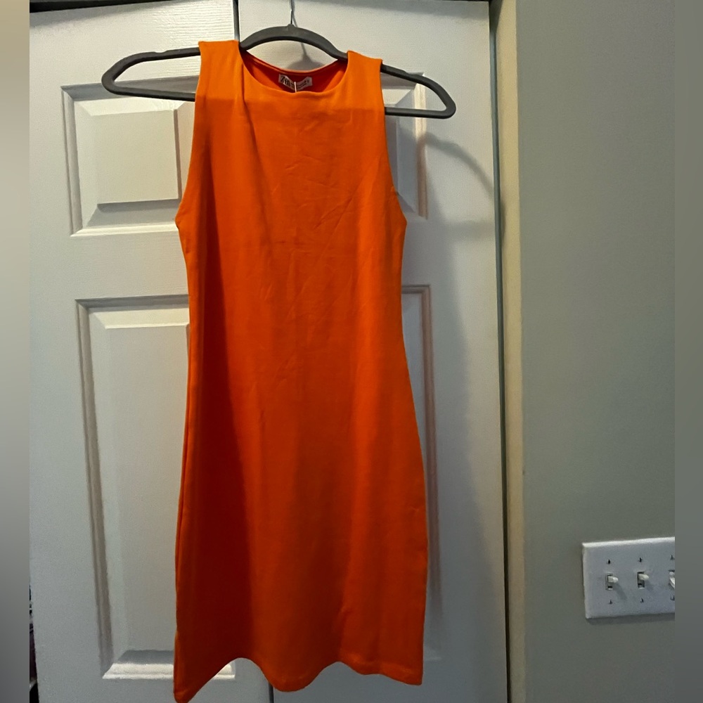 NWT Zara orange midi dress